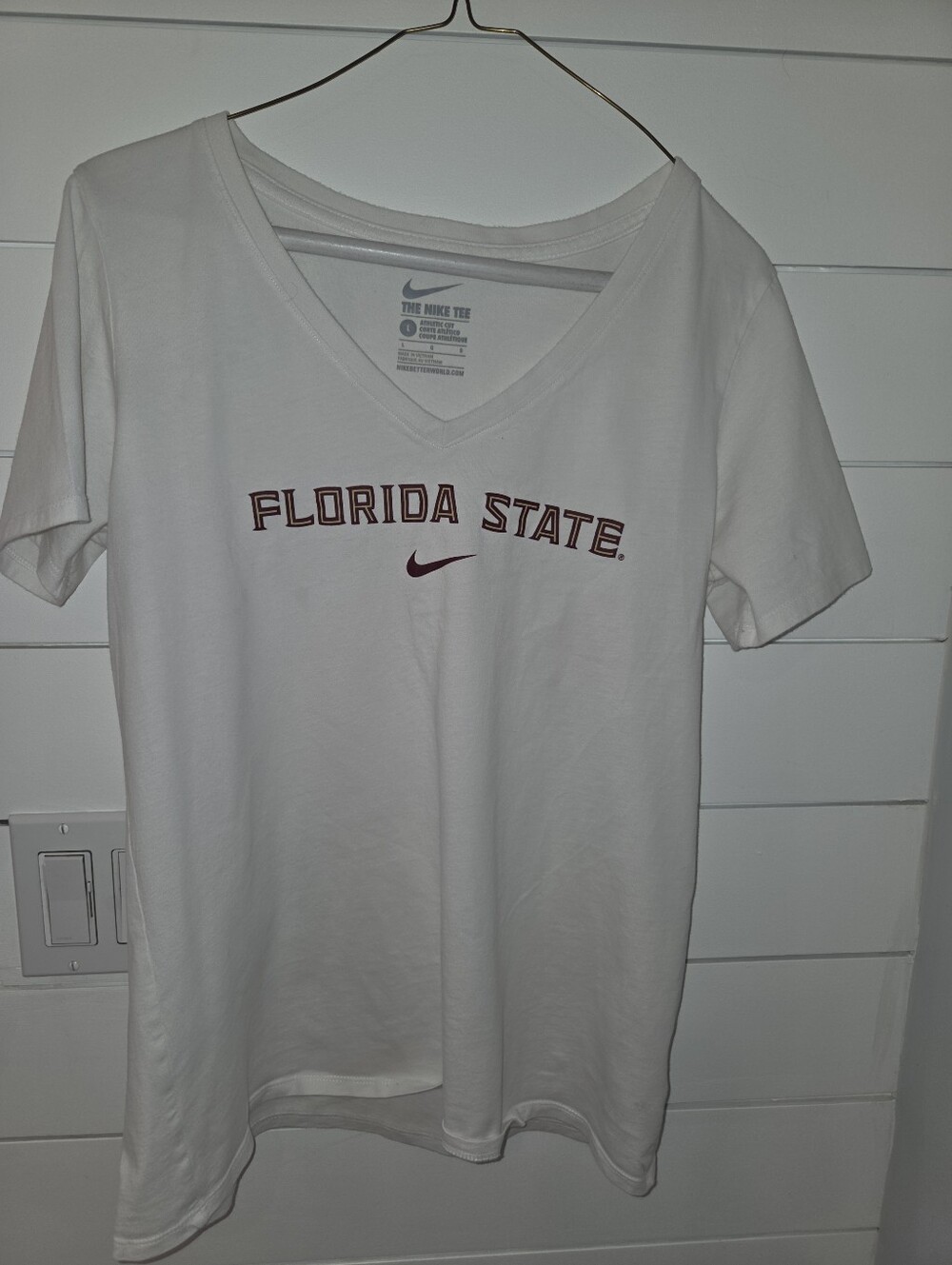 Nike Florida State White V-Neck Tee
